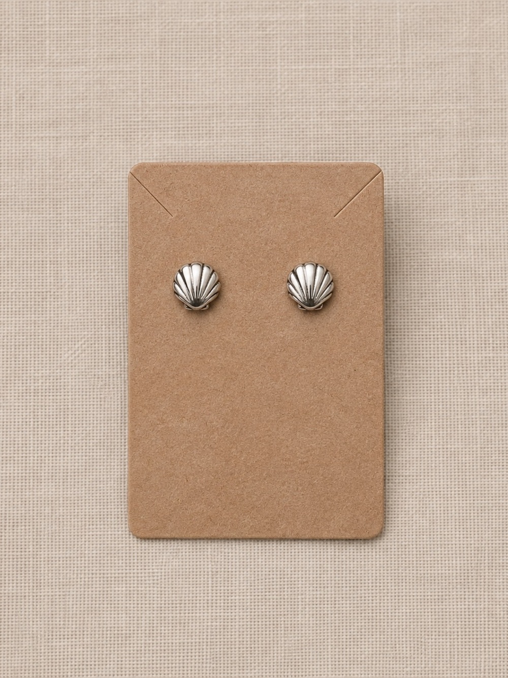 Silver Tone Seashell Stud Earrings | NWOT Boutique